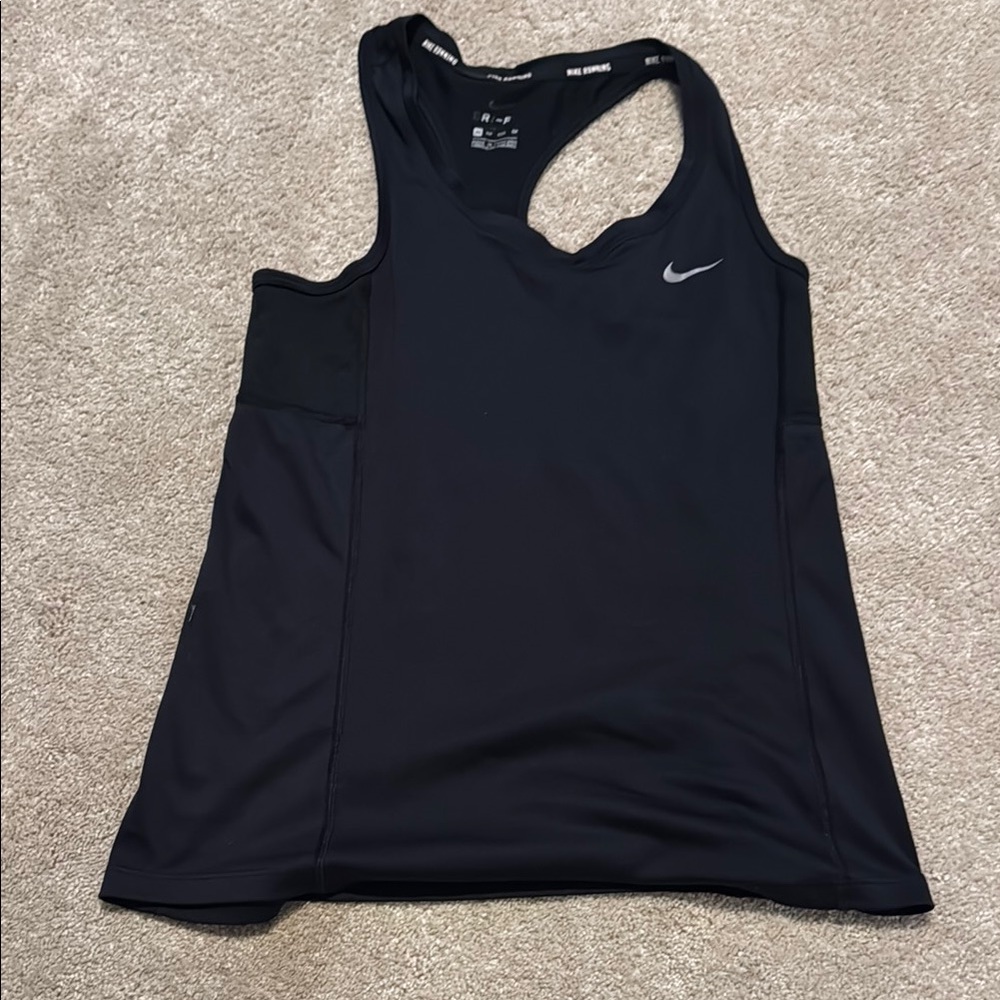 Nike Black Fitted Racerback Running Tank Top
